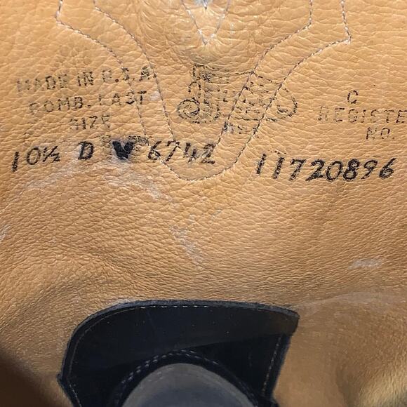 Justin Boots Men 10.5 D Black Fort Worth Texas Embroidery Leather Western Cowboy main image 8